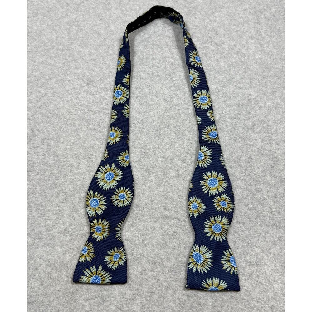 All Silk Adjustable Floral Bow Tie